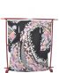 参列振袖[絞り]黒にピンクの花柄、雪輪、熨斗目[身長172cmまで]No.646